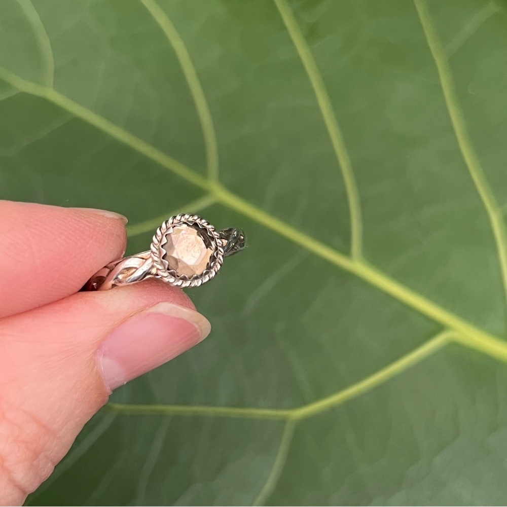 Sterling silver and Smoky Quartz ring size 7